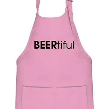 Kuchyňská zástěra Pivní nápisy BEERtiful - Dětská zástěra na vaření - Univerzální velikost ( Růžová )