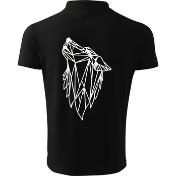 Pánská košile Geometrie - vlk - vyjící - Polokošile pánská Pique Polo 203 - XL ( Černá )