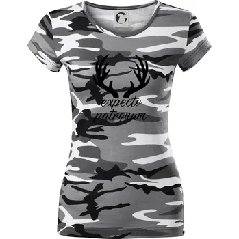 Dámské tričko Harry - Expecto patronum - Dámské maskáčové triko - L ( Šedý maskáč )