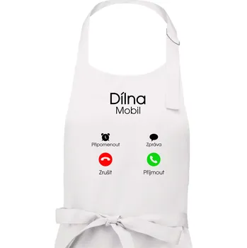 Kuchyňská zástěra Dílna volá - Pánská zástěra na vaření - Univerzální velikost ( Bílá )