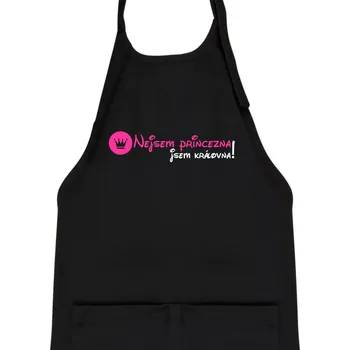 Kuchyňská zástěra Nejsem princezna, jsem královna! - Dětská zástěra na vaření - Univerzální velikost ( Černá )