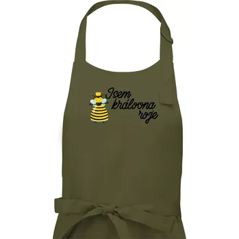 Kuchyňská zástěra Jsem královna roje - Pánská zástěra na vaření - Univerzální velikost ( Khaki )