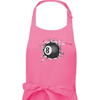 Kuchyňská zástěra Kulečníková koule v triku - Pánská zástěra na vaření - Univerzální velikost ( Růžová )