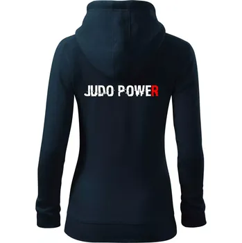 Dámská mikina Judo power - Dámská mikina trendy zipper s kapucí - M ( Námořní modrá (velmi tmavá - téměř černá) )