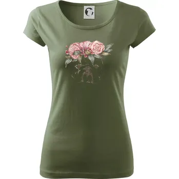 Dámské tričko Buldoček princezna - Dámské triko Pure - M ( Khaki )