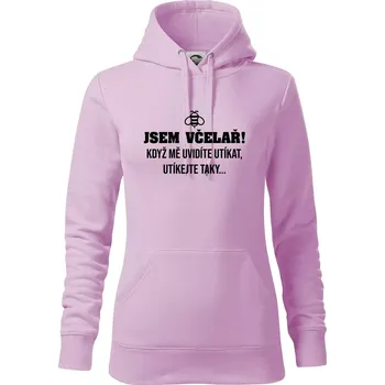 Dámská mikina Jsem včelař, utíkejte taky - Mikina dámská Cape s kapucí - XS ( Orchid )