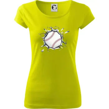 Dámské tričko Baseball míč v triku - Dámské triko Pure - M ( Limetková )