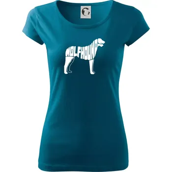 Dámské oblečení Vlkodav nápis v těle - Dámské triko Pure - S ( Petrolejová )