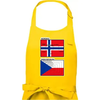Kuchyňská zástěra Norská a česká vlajka - Dámská zástěra na vaření - Univerzální velikost ( Žlutá )