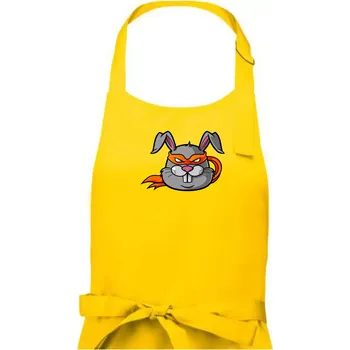Kuchyňská zástěra Ninja králík - Pánská zástěra na vaření - Univerzální velikost ( Žlutá )