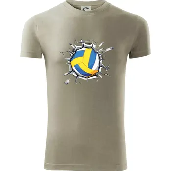 Pánské oblečení Volejbal míč v triku - Viper FIT - Pánské zůžené tričko - 3XL ( Light khaki )