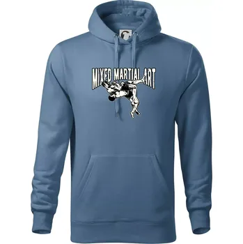 Pánská mikina MMA v boji - Mikina pánská Cape s kapucí - 5XL ( Denim )