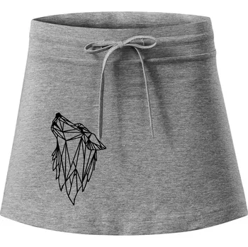 Dámské oblečení Geometrie - vlk - vyjící - Sportovní sukně - two in one - L ( Tmavě šedý melír )