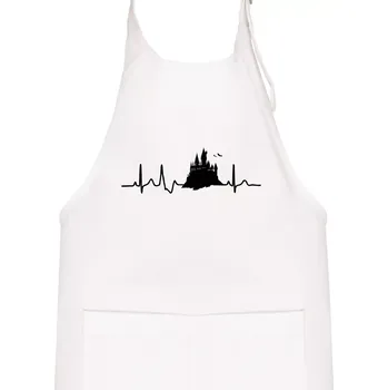 Kuchyňská zástěra Harry - EKG hrad - Dětská zástěra na vaření - Univerzální velikost ( Bílá )