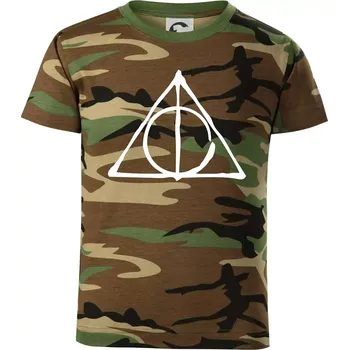 Harry - symbol relikvie - Dětské maskáčové triko - 122 cm/6 let ( Hnědý maskáč )