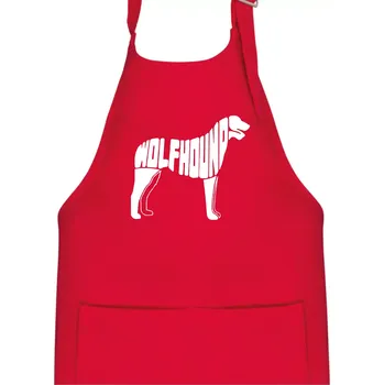 Kuchyňská zástěra Vlkodav nápis v těle - Dětská zástěra na vaření - Univerzální velikost ( Červená )