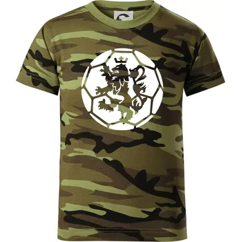 Házená míč lev - Dětské maskáčové triko - 104-110cm / 3-4 roky ( Zelený maskáč )