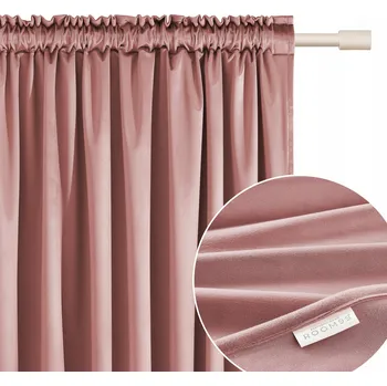 Obraz Hotový závěs VELUR velurový na pásce žabky 180x270 Bianca indická růžová