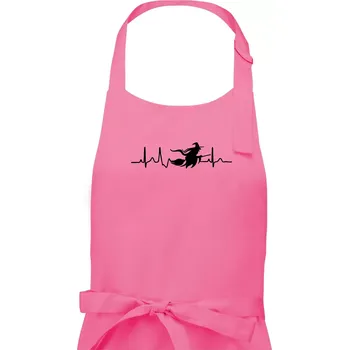 Kuchyňská zástěra EKG čarodějnice - Pánská zástěra na vaření - Univerzální velikost ( Růžová )