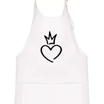 Kuchyňská zástěra Srdce princezna - Dětská zástěra na vaření - Univerzální velikost ( Bílá )