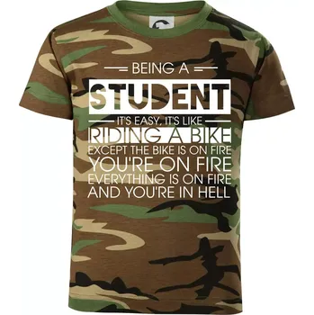 Chlapecké oblečení Being a student - bike - Dětské maskáčové triko - 146 cm/10 let ( Hnědý maskáč )