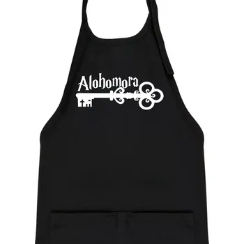 Kuchyňská zástěra Harry - Alohomora - Dětská zástěra na vaření - Univerzální velikost ( Černá )