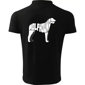 Pánská košile Vlkodav nápis v těle - Polokošile pánská Pique Polo 203 - 2XL ( Černá )