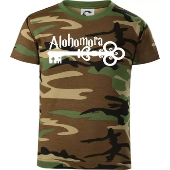 Harry - Alohomora - Dětské maskáčové triko - 122 cm/6 let ( Hnědý maskáč )