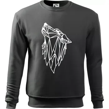 Geometrie - vlk - vyjící - Mikina Essential dětská - 158 cm/12 let ( Tmavá břidlice (šedá se zeleným nádechem) )