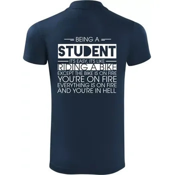 Pánská košile Being a student - bike - Polokošile Victory sportovní (dresovina) - XL ( Námořní modrá (velmi tmavá - téměř černá) )