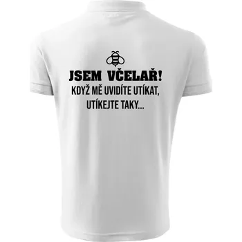 Pánská košile Jsem včelař, utíkejte taky - Polokošile pánská Pique Polo 203 - M ( Bílá )