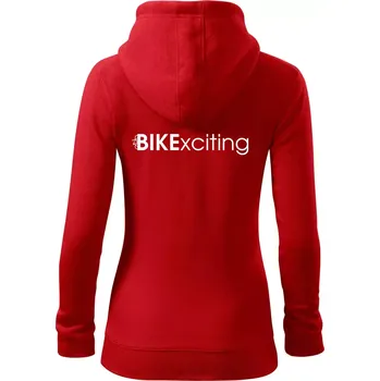 Dámská mikina Bike nápisy Bikexciting - Dámská mikina trendy zipper s kapucí - XS ( Červená )