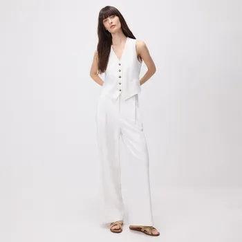 Dámské kalhoty Reserved - Kalhoty se širokými nohavicemi - bílá - 678AC-00X - 678AC-00X-S-2