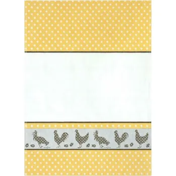 Utěrka Kuchyňské utěrky z egyptské bavlny, velká hadřík Zwoltex, lidový vzor, žluté