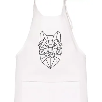 Kuchyňská zástěra Geometrie - vlk - Dětská zástěra na vaření - Univerzální velikost ( Bílá )