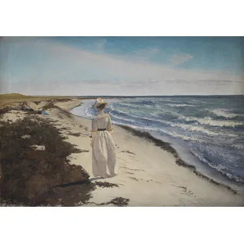 Plakát Plakát, Obraz - Lady at Karrebæksminde Beach, Zealand, L. A. Ring