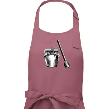 Kuchyňská zástěra Med ve sklenici - Dámská zástěra na vaření - Univerzální velikost ( Starorůžová )