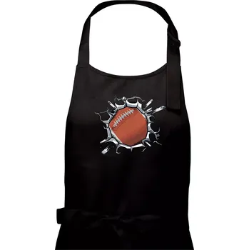 Kuchyňská zástěra Americký fotbal míč v triku - Pánská zástěra na vaření - Univerzální velikost ( Černá )