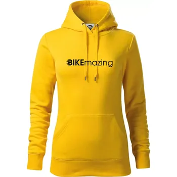Dámská mikina Bike nápisy Bikemazing - Mikina dámská Cape s kapucí - XS ( Žlutá )