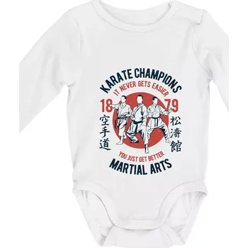 Kojenecký body Karate Champions - Body kojenecké s dlouhým rukávem - Dlouhý r. do 3 měs ( Bílá )