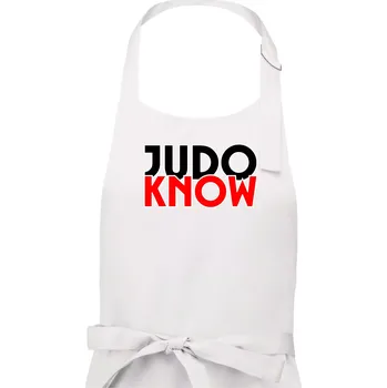 Kuchyňská zástěra Judo know - Dámská zástěra na vaření - Univerzální velikost ( Bílá )