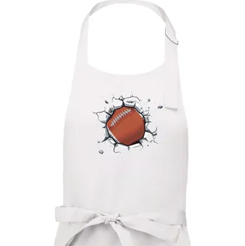 Kuchyňská zástěra Americký fotbal míč v triku - Pánská zástěra na vaření - Univerzální velikost ( Bílá )