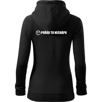 Dámská mikina Nechápu to - pořád to nechápu - Dámská mikina trendy zipper s kapucí - XS ( Černá )