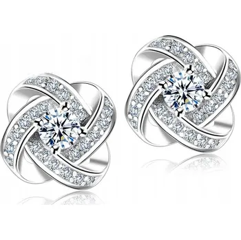 Náušnice Stříbrné náušnice Mennica Bydgoska klasické puzetky ryzost 925 se zirkonem