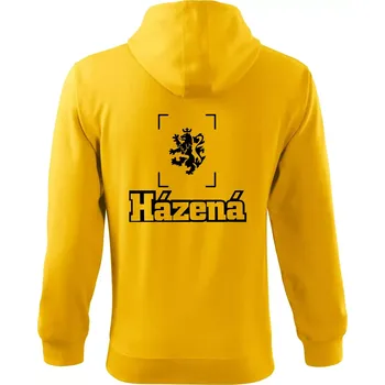 Pánská mikina Národní házená lev - Mikina s kapucí na zip trendy zipper - L ( Žlutá )