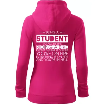 Dámská mikina Being a student - bike - Dámská mikina trendy zipper s kapucí - XS ( Purpurová )