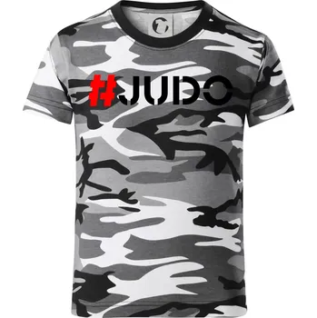 Chlapecké tričko Judo Hashtag - Dětské maskáčové triko - 122 cm/6 let ( Šedý maskáč )