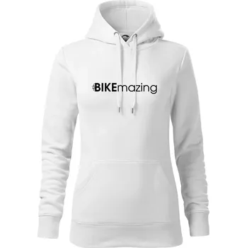 Dámská mikina Bike nápisy Bikemazing - Mikina dámská Cape s kapucí - 2XL ( Bílá )