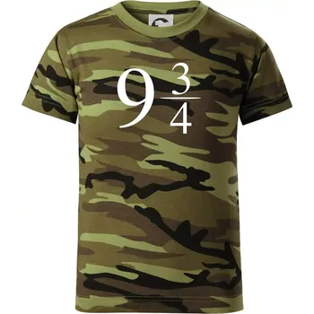 Harry - Nástupiště 9 a třičtvrtě - Dětské maskáčové triko - 134 cm/8 let ( Zelený maskáč )