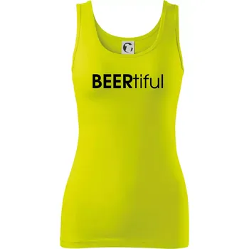 Dámské tričko Pivní nápisy BEERtiful - Dámské tílko - M ( Limetková )